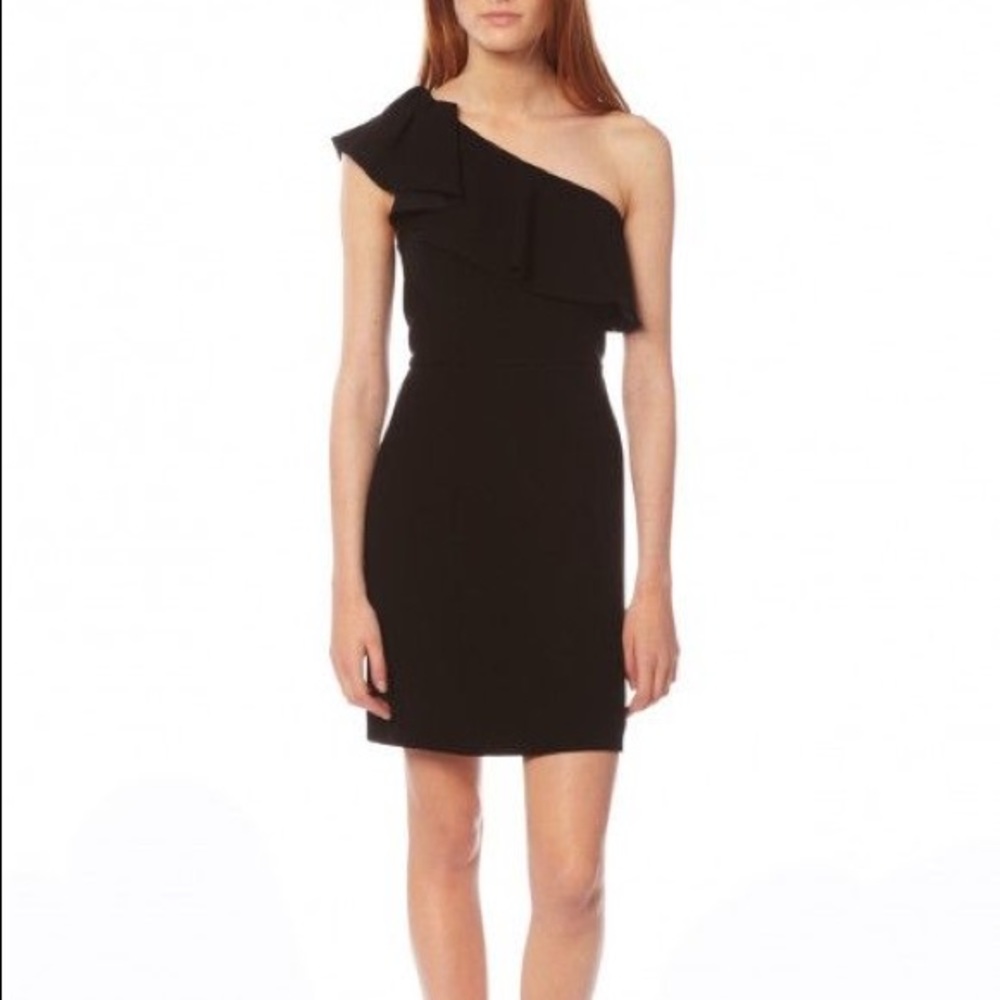 CLAUDIE PIERLOT French One Shoulder Black Dress 36 / US 2 4 / XS